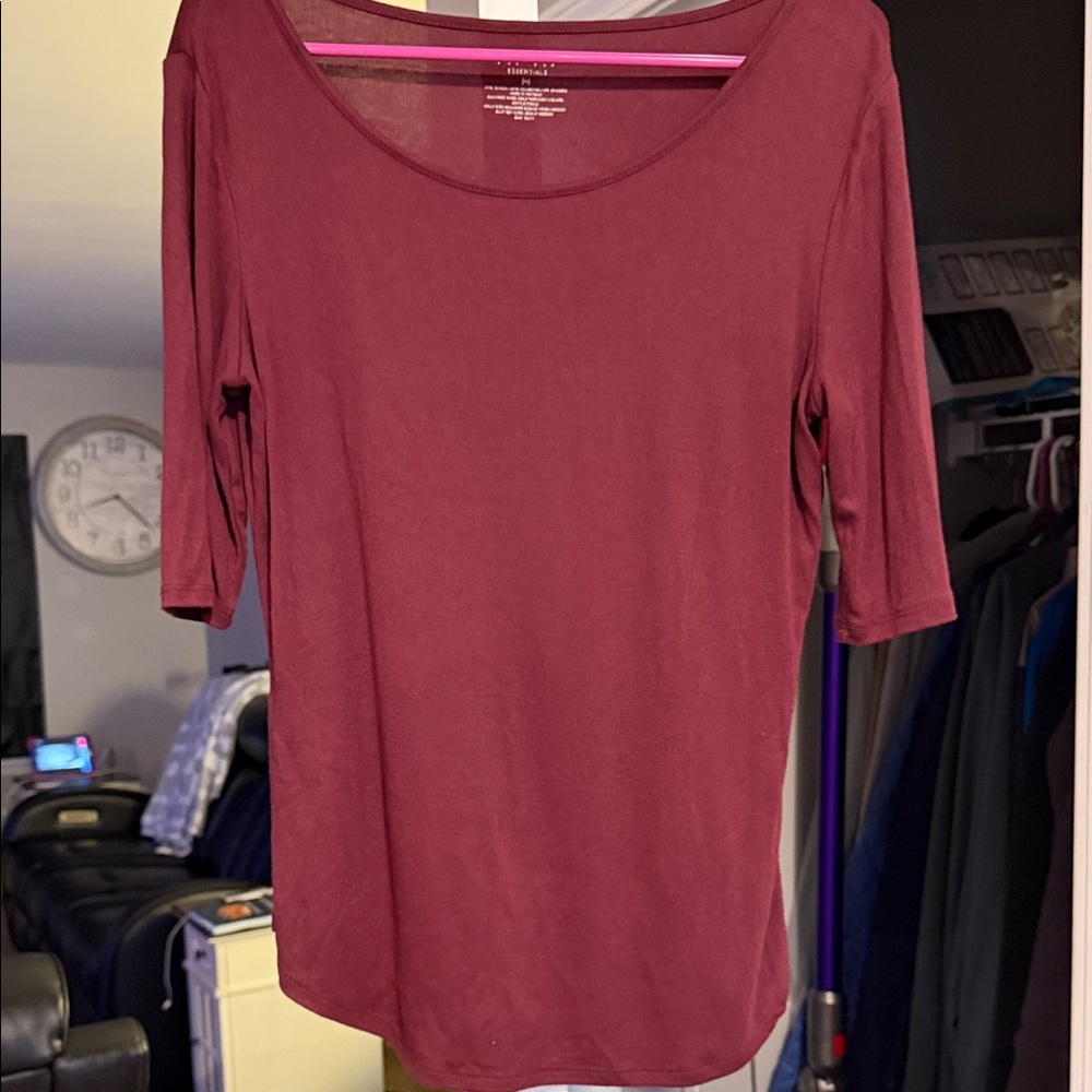 Apt. 9 Women's Maroon Short Sleeve Top